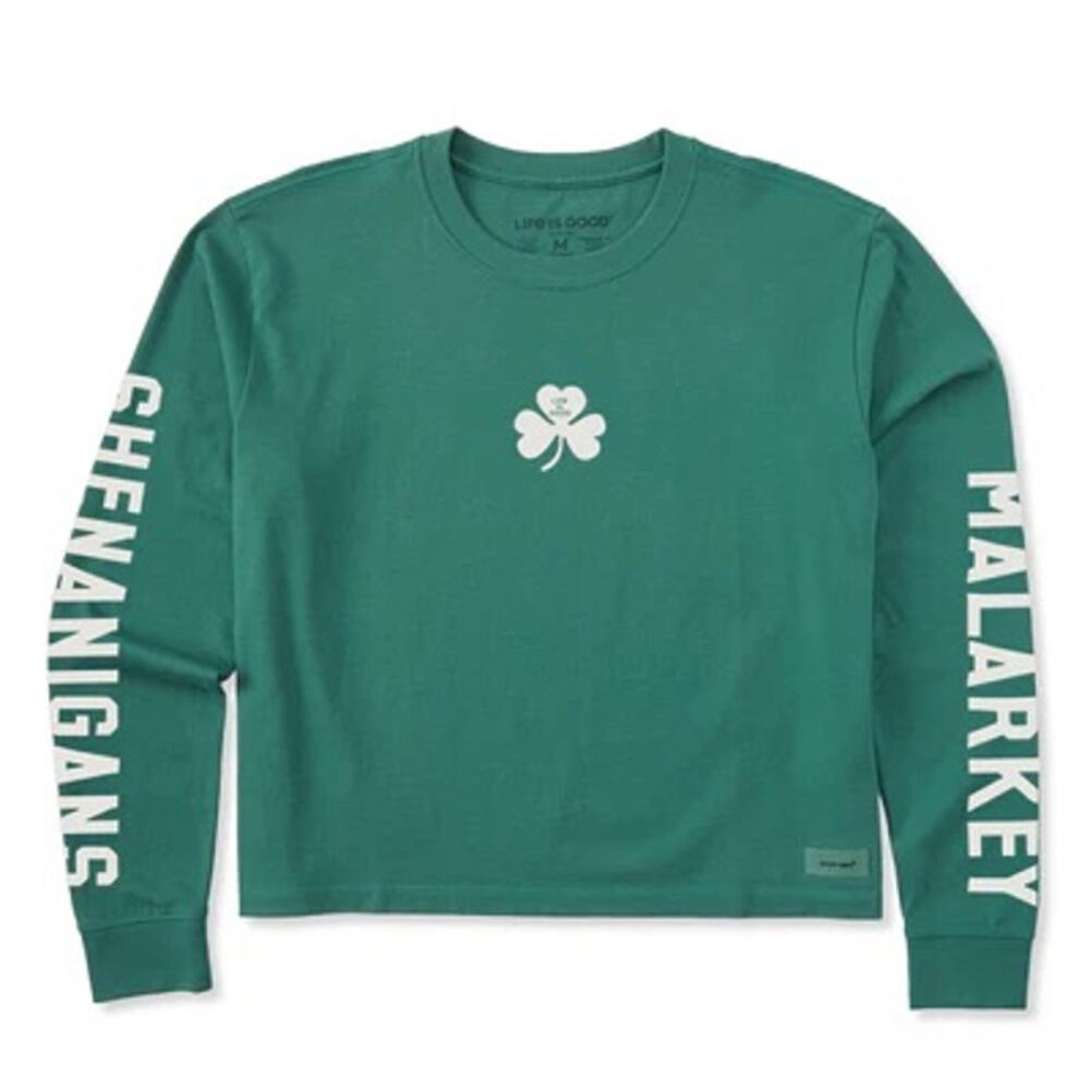 Life is Good Shenanigans & Malarkey Clover Long Sleeve Boxy Tee Clover XXL
